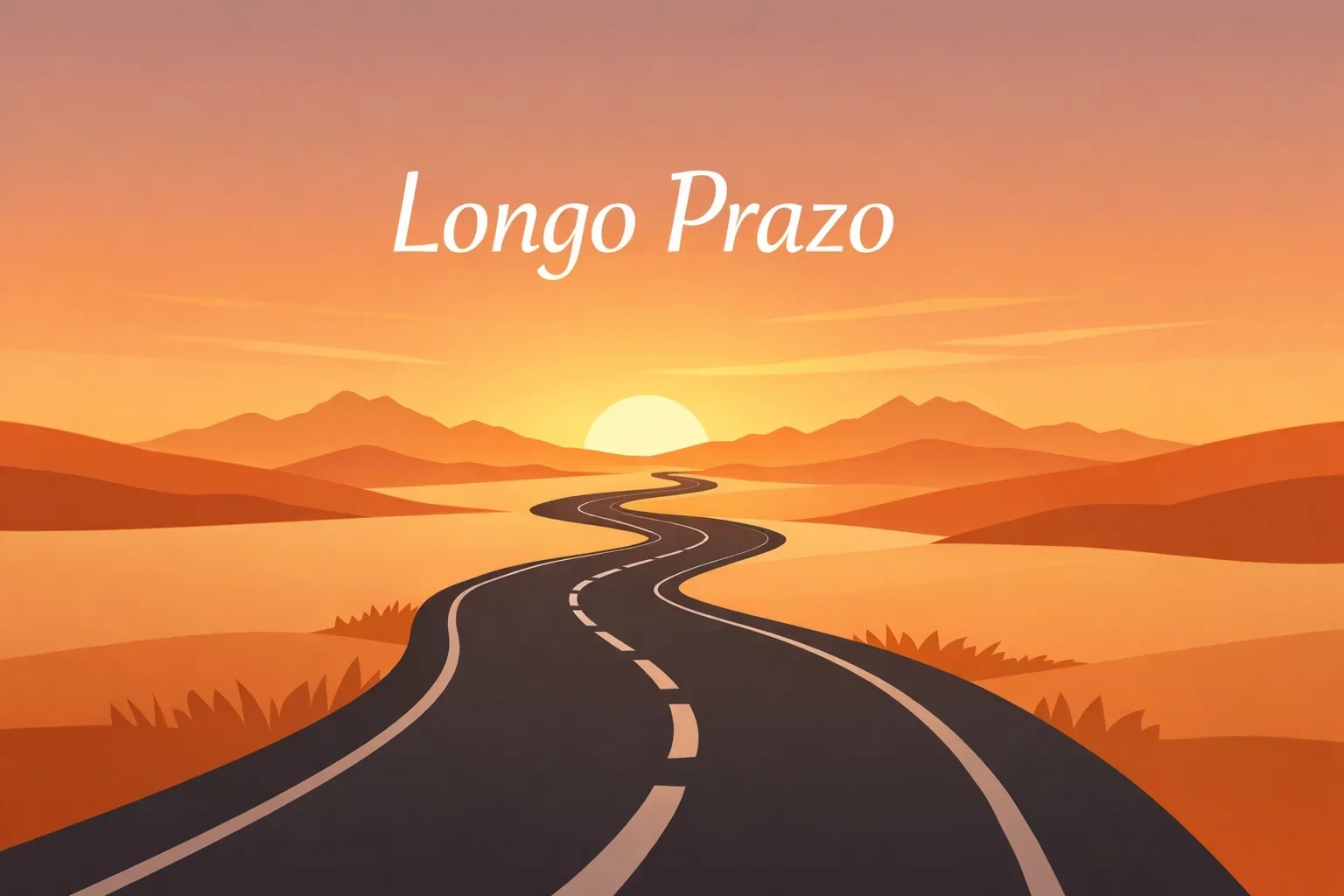 Ilustração de estrada longa representando a mentalidade de longo prazo nas apostas desportivas
